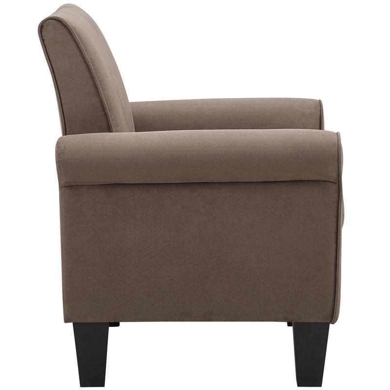 Angelo Light Brown Microfiber Fabric Armchair. Picture 2