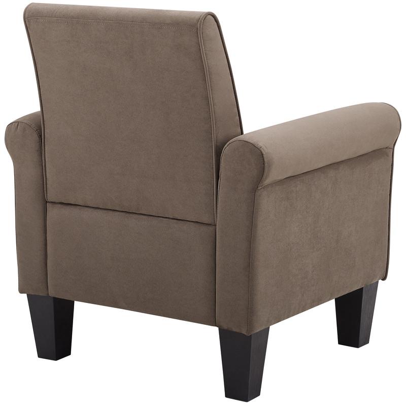 Angelo Light Brown Microfiber Fabric Armchair. Picture 3