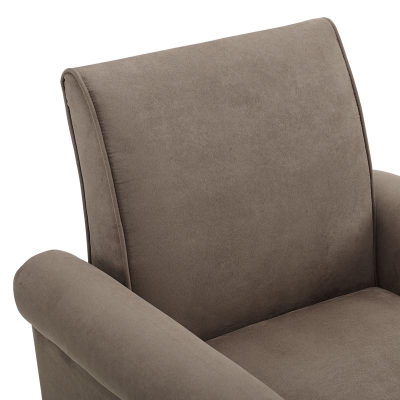 Angelo Light Brown Microfiber Fabric Armchair. Picture 4
