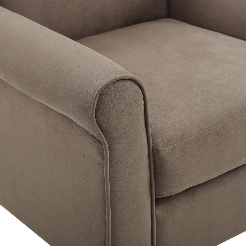 Angelo Light Brown Microfiber Fabric Armchair. Picture 5