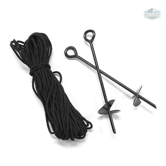 King Canopy 4-Piece Anchor Kit,15-inch Auger Style w/Rope, Black, A4100. Picture 3