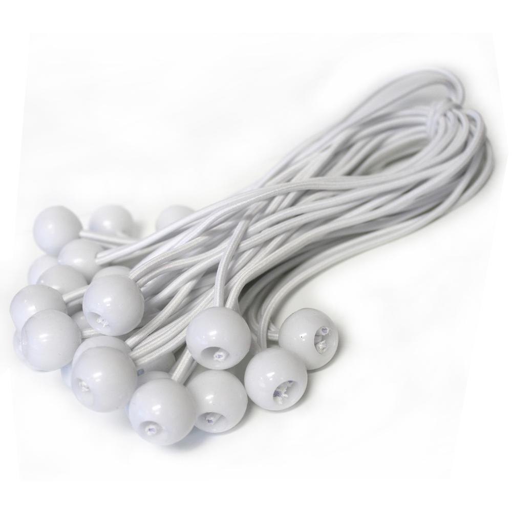 King Canopy 8-Inch Ball Bungees, 50-piece, White, BALLW-50. Picture 1