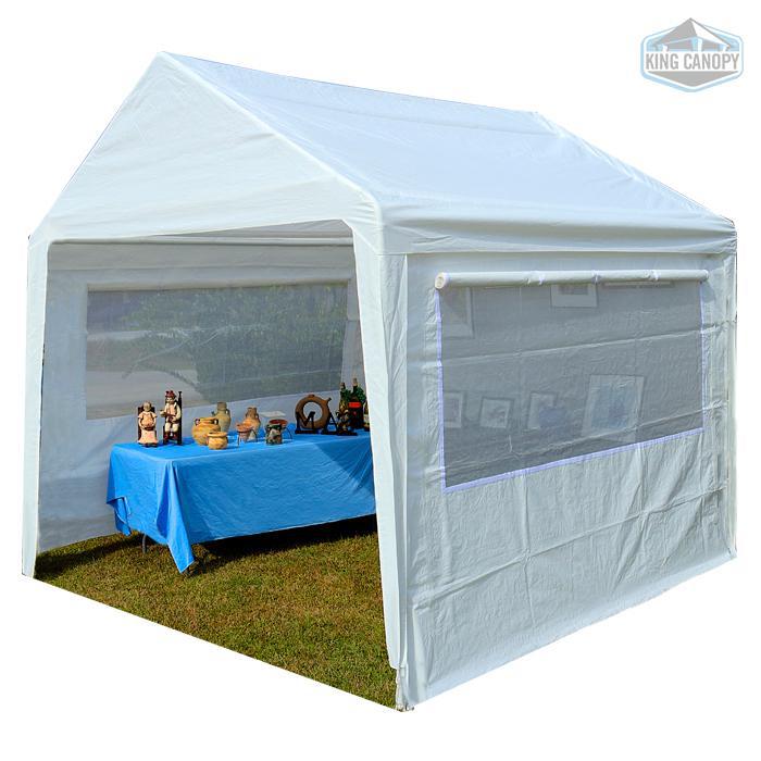 King Canopy Booth-in-a-Bag 10-Feet by 10-Feet Canopy, 4-Leg,  White, BIAB10-WH. Picture 1