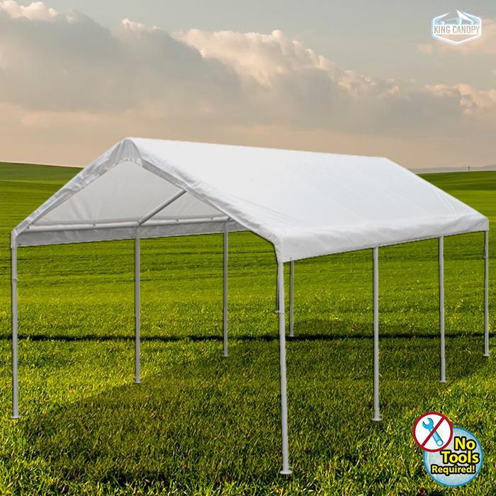 King Canopy  Hercules 10-Feet by 20-Feet, 2-Inch Steel Frame, 8-Leg, White. Picture 1