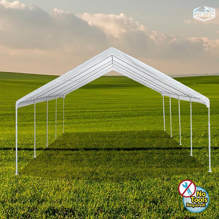 King Canopy  Hercules 18-Feet by 27-Feet, 2-Inch Steel Frame, 10-Leg, White. Picture 2