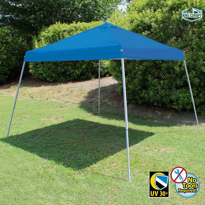 King Canopy Slant leg 10-Feet by 10-Feet Instant Pop Up Tent, Blue, SLANT10-BL. Picture 1