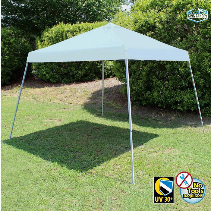 King Canopy Slant leg 10-Feet by 10-Feet Instant Pop Up Tent, White, SLANT10-WH. Picture 1