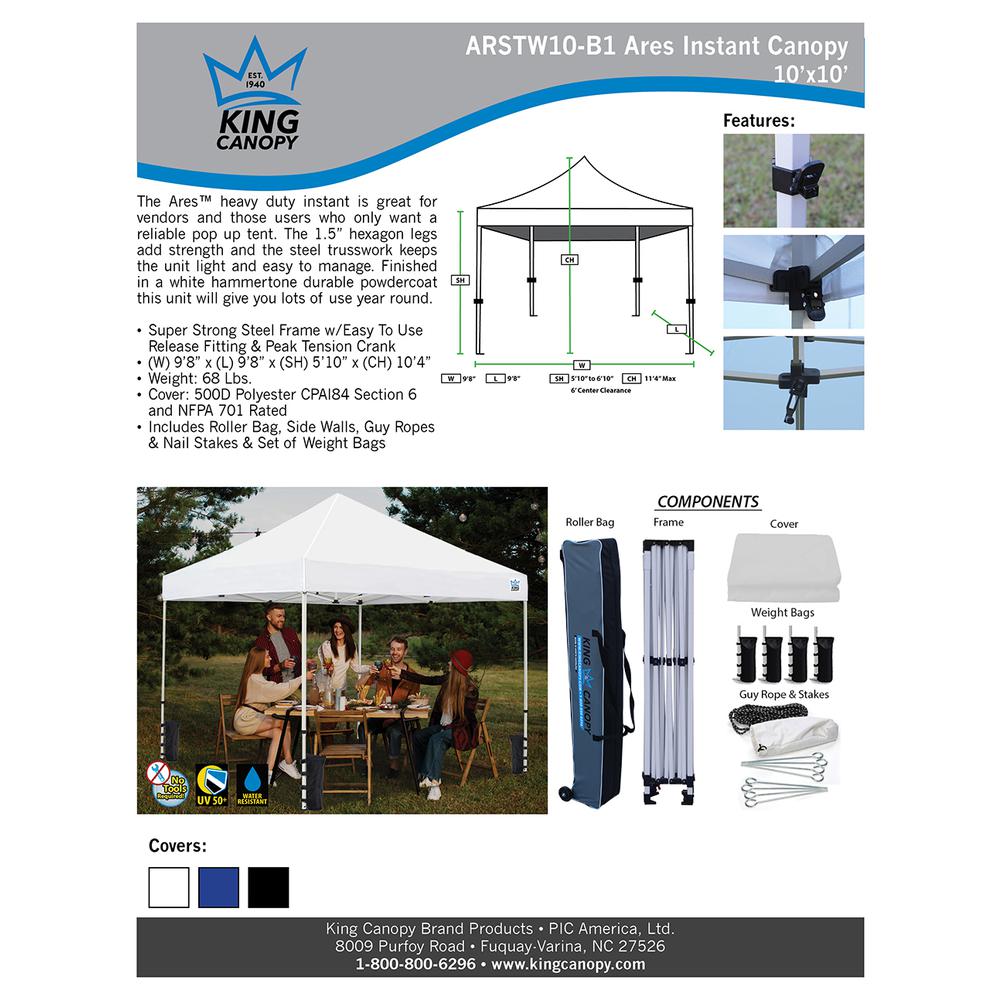 10-Feet Commerical Instant Pop up Canopy with Weight Bags, Guy Ropes and Stakes. Picture 10