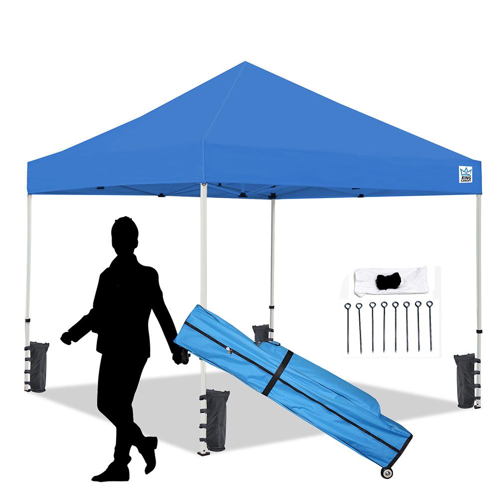 10-Feet Instant Pop up Canopy with Weight Bags, Guy Ropes and Stakes. Picture 1