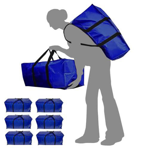 6 Pack Extra Large Moving Bags with Zippers & Carrying Handles. Picture 1