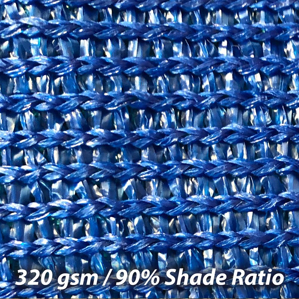 12-Feet Quadrilateral Sun Shade Sail, 320gsm Woven Fabric, Square, Blue. Picture 3