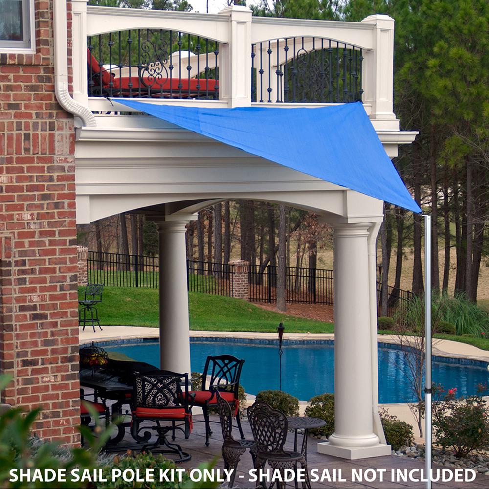 Sun Shade Sail 9-Feet Extension Pole Kit Contains Rope,Stakes and Snapclips. Picture 3