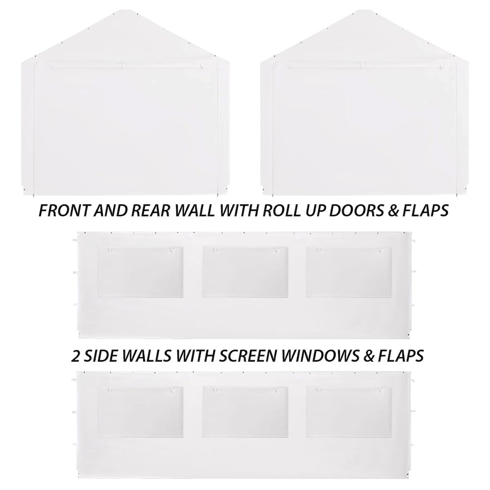 20 ft x 20 ft Sidewall Kit w/ Flaps and Bug Screen Windows. Picture 2