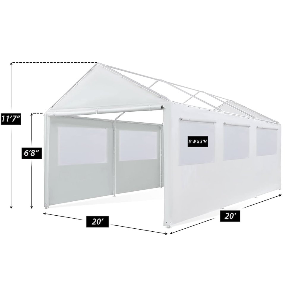 20 ft x 20 ft Sidewall Kit w/ Flaps and Bug Screen Windows. Picture 6