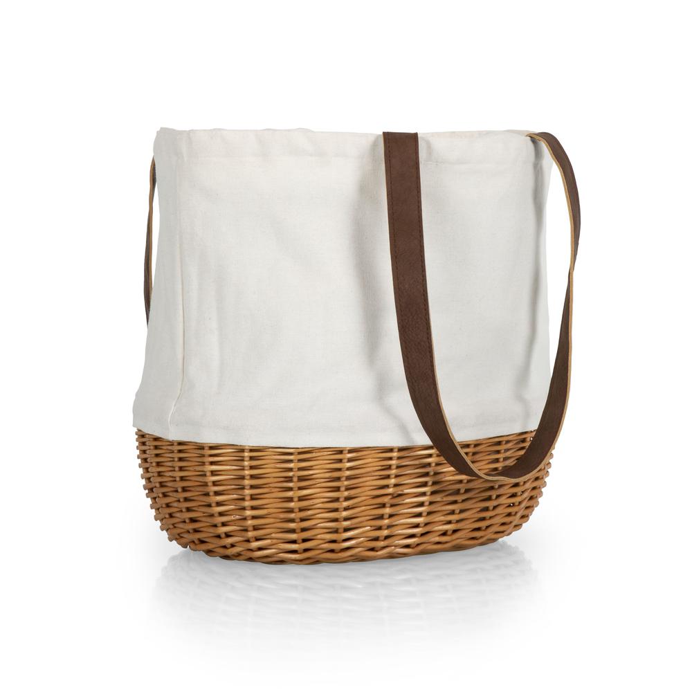 Coronado Canvas and Willow Basket Tote, (Beige Canvas). Picture 4