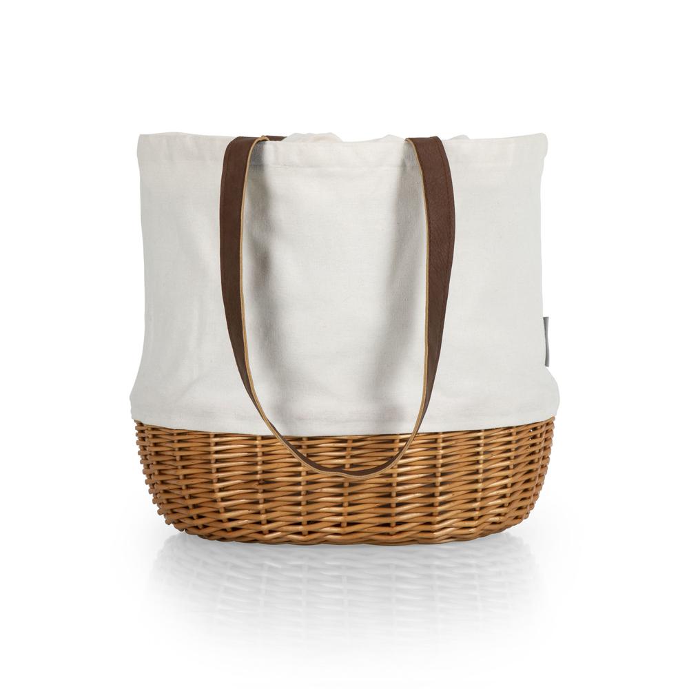 Coronado Canvas and Willow Basket Tote, (Beige Canvas). Picture 2