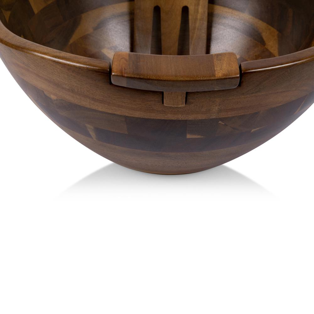 Fabio Viviani Mescolare Large Salad Bowl with Integrated Serving/Tossing Tools, (Acacia Wood). Picture 2
