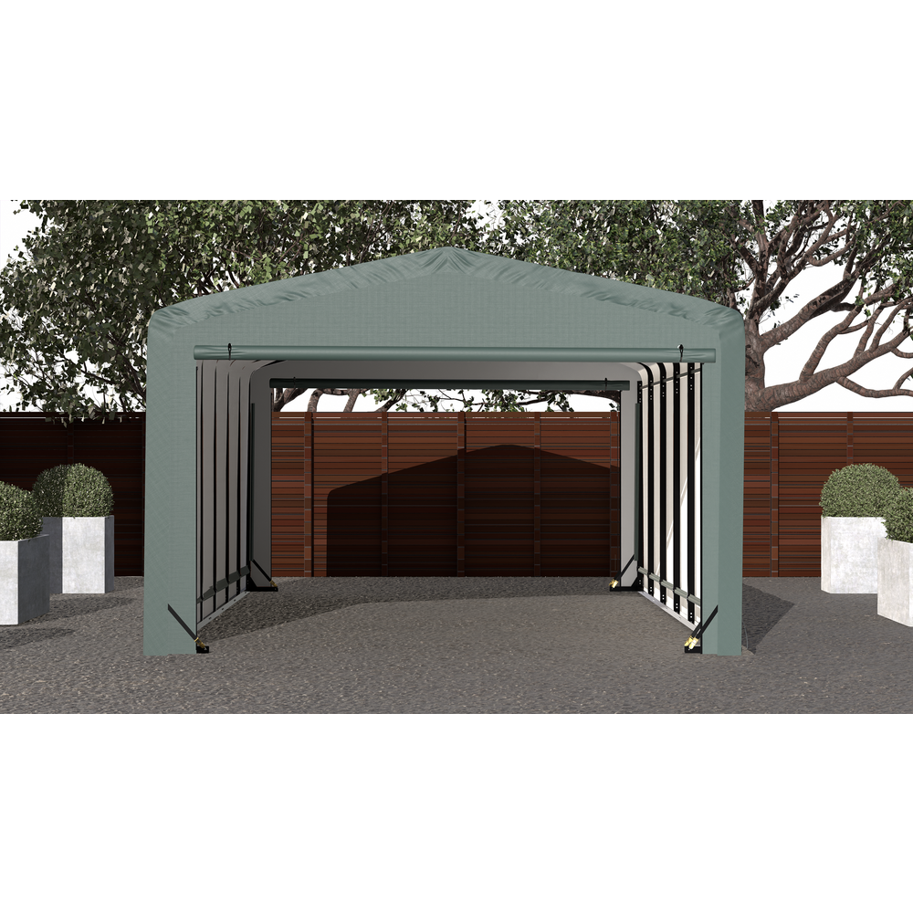 ShelterTube Wind and Snow-Load Rated Garage, 12x27x8 Green. Picture 11