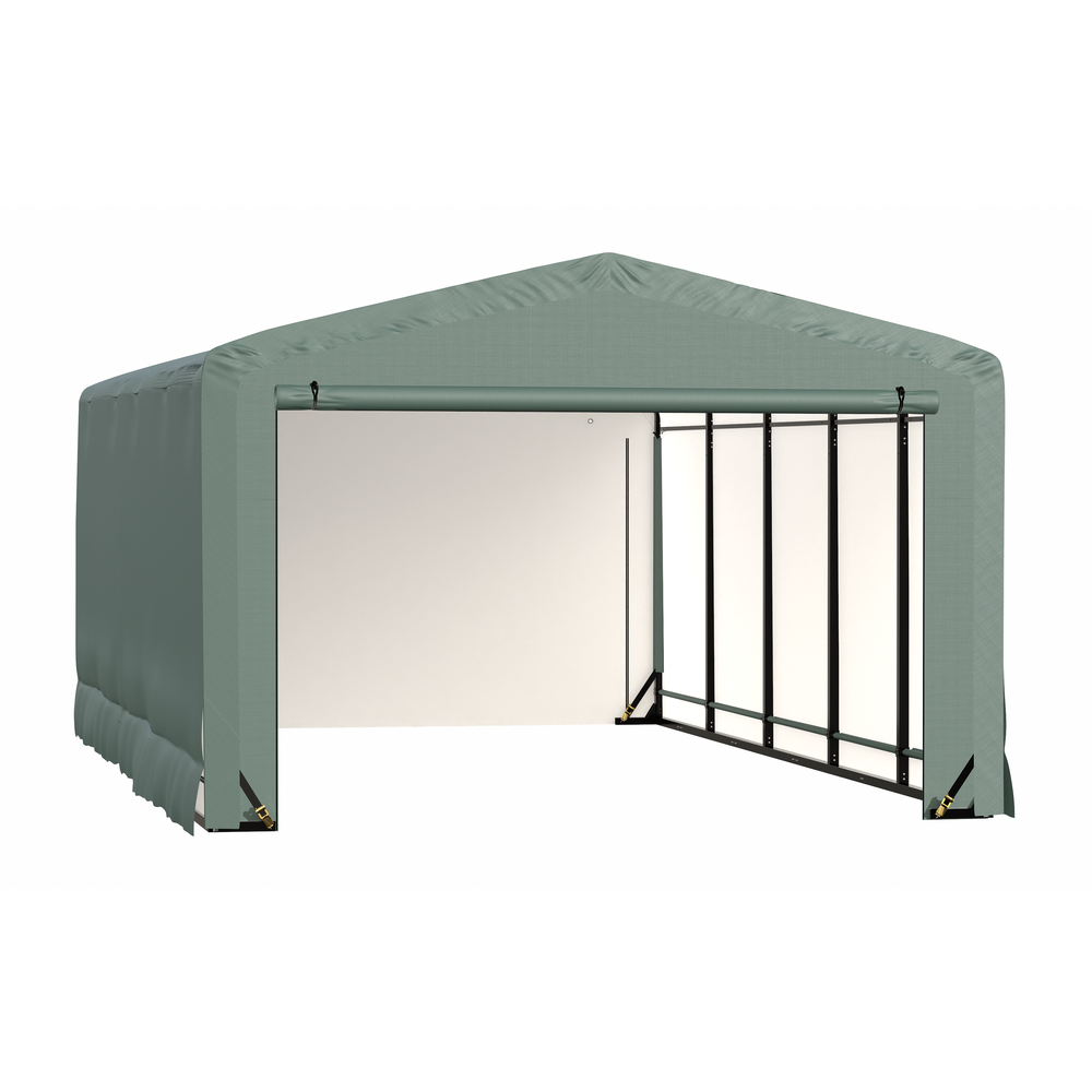 ShelterTube Wind and Snow-Load Rated Garage, 12x27x8 Green. Picture 1