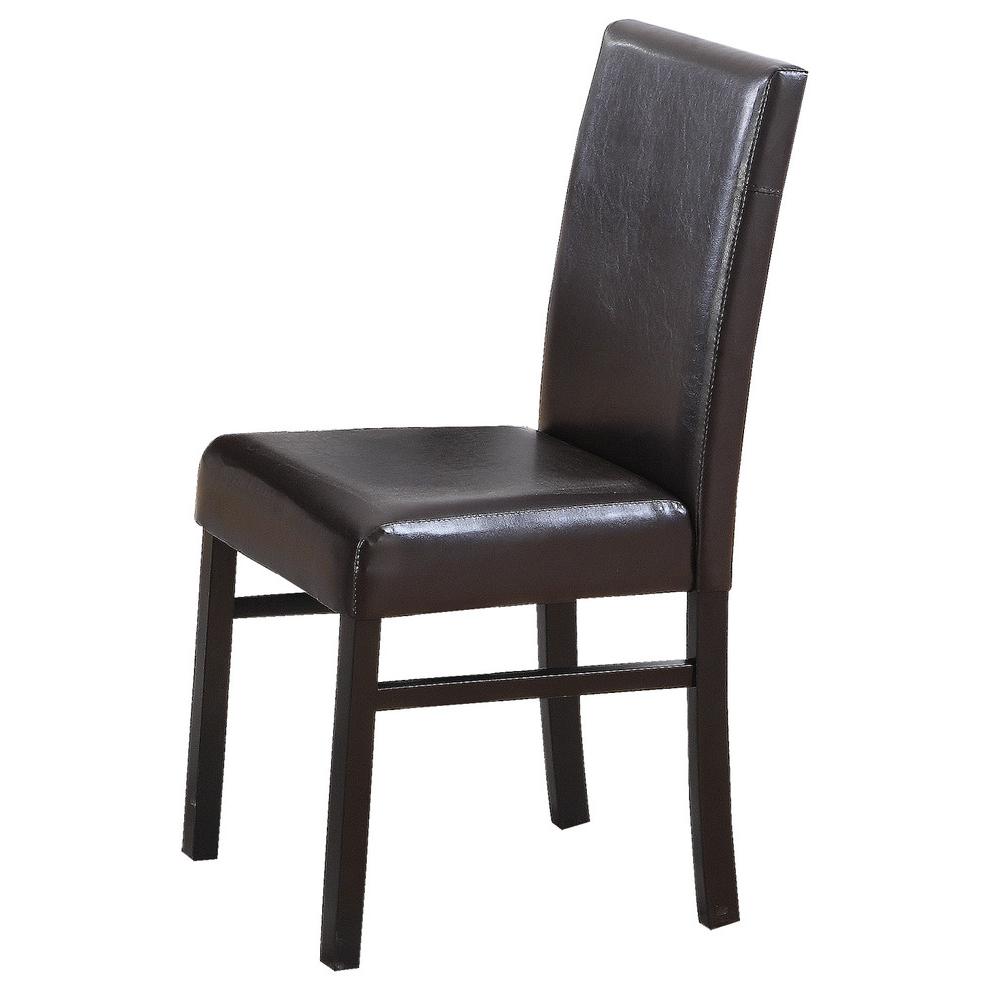 Espresso Faux Leather Side Chairs, Set of 2. The main picture.
