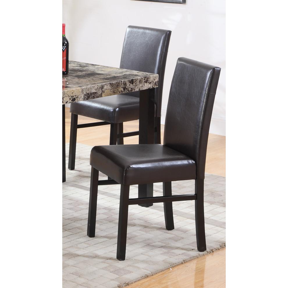 Best Master Melissa 5-Piece Faux Leather Dining Set in Black/Espresso. Picture 3
