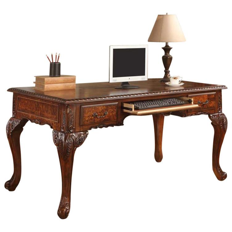 Executive Traditional Office Desk With Hand Carved Designs. Picture 1