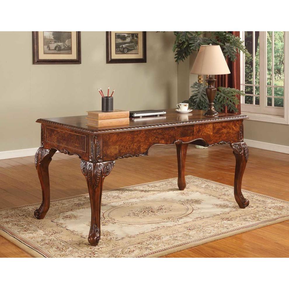 Executive Traditional Office Desk With Hand Carved Designs. Picture 3