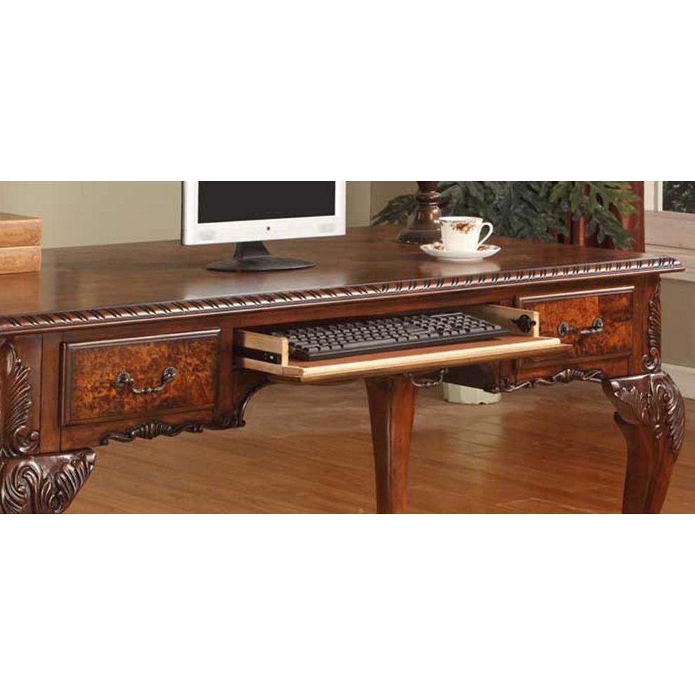 Best Master CDExecutive 60" Wood Office Desk With Hand Carved Designs in Cherry. Picture 4