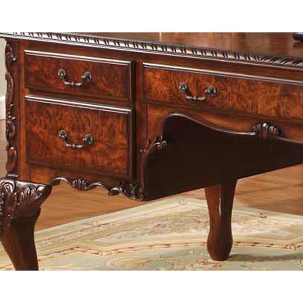 Best Master CDExecutive 72" Wood Office Desk With Hand Carved Designs in Cherry. Picture 4