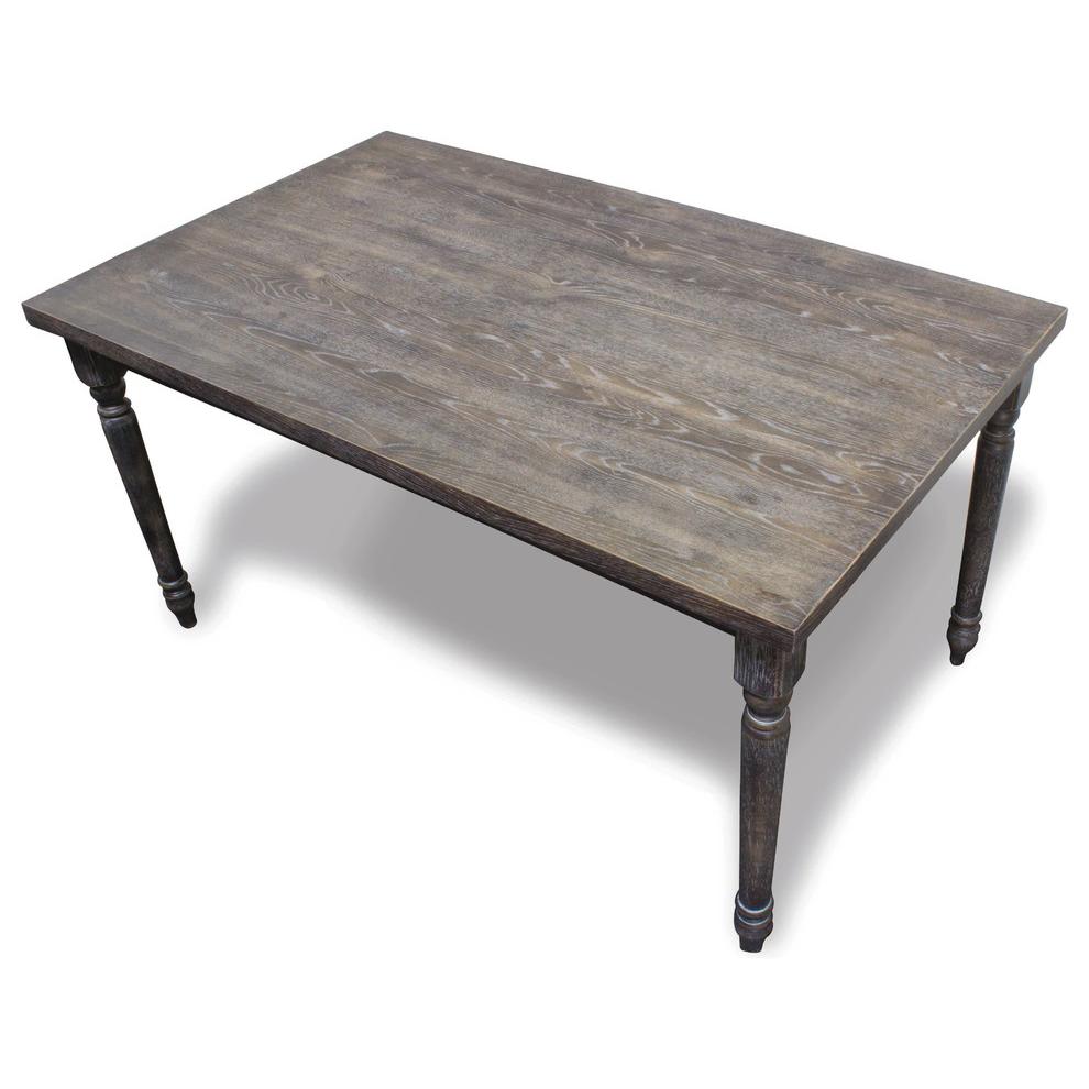 Best Master Demi Birch Wood Dining Table in Smoked Gray. Picture 1