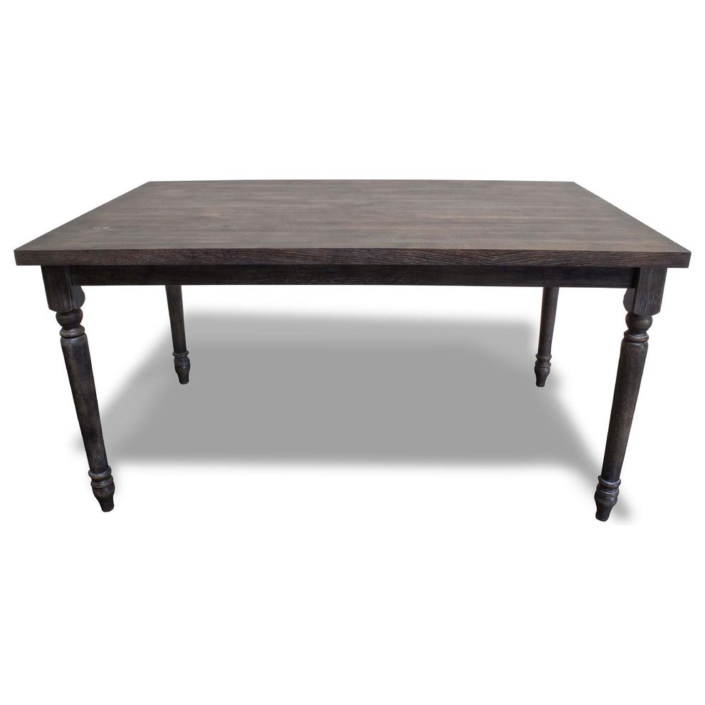 Best Master Demi Birch Wood Dining Table in Smoked Gray. Picture 2