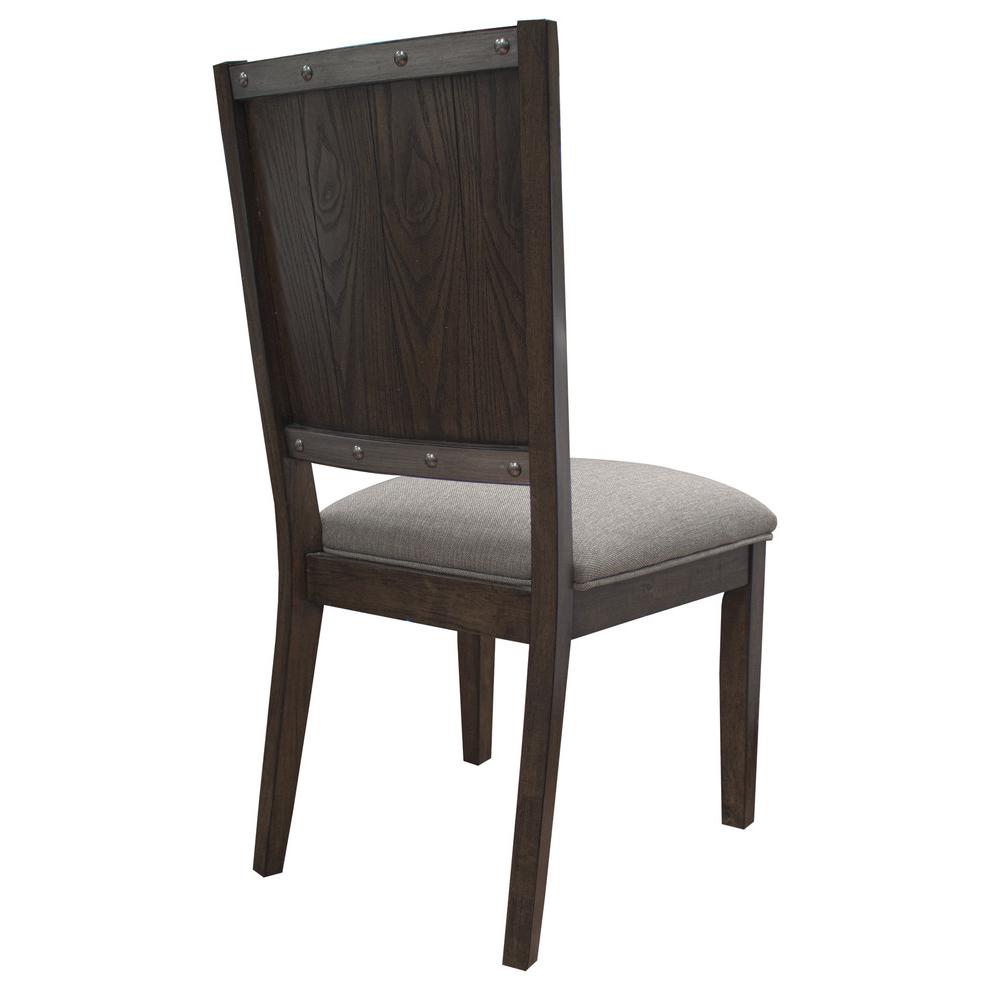 Best Master Engineered Wood and Fabric Dining Side Chair in Dark Oak (Set of 2). Picture 2