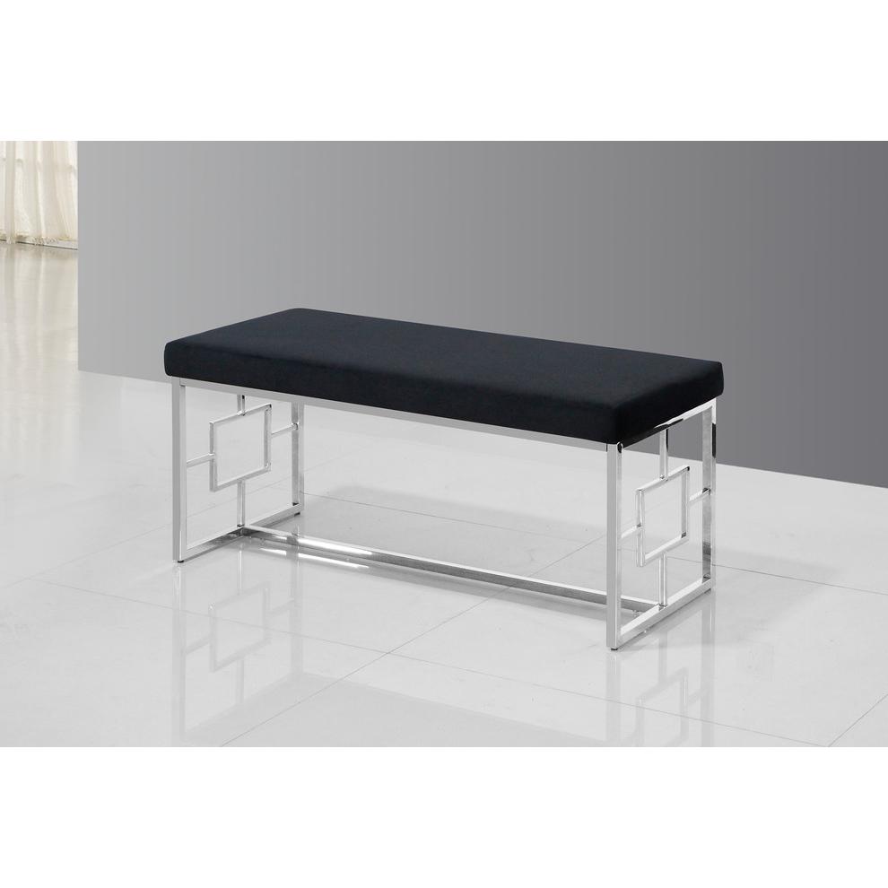 Black and Silver Stainless Steel Bench. Picture 2