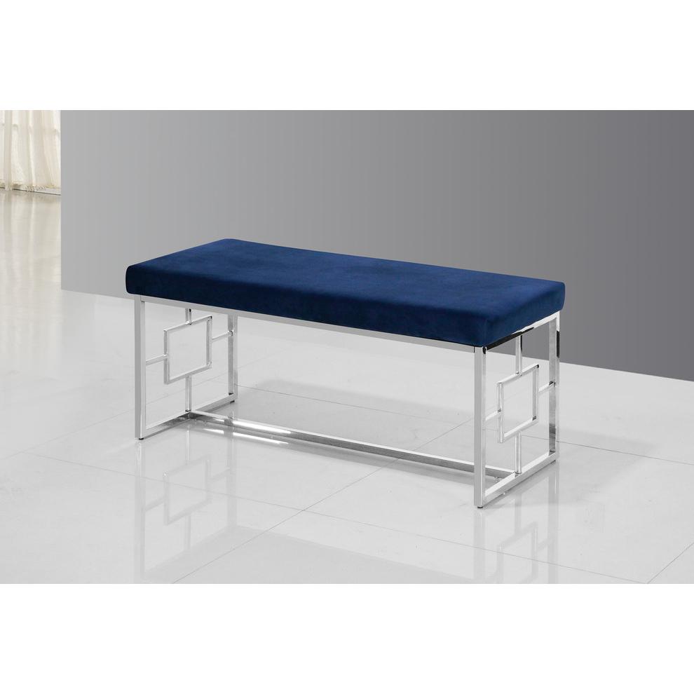 Blue and Silver Stainless Steel Bench. Picture 2