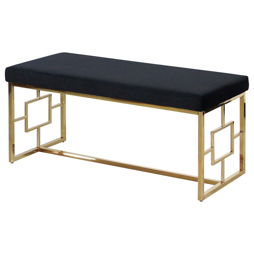 Black and Gold Stainless Steel Bench. Picture 1