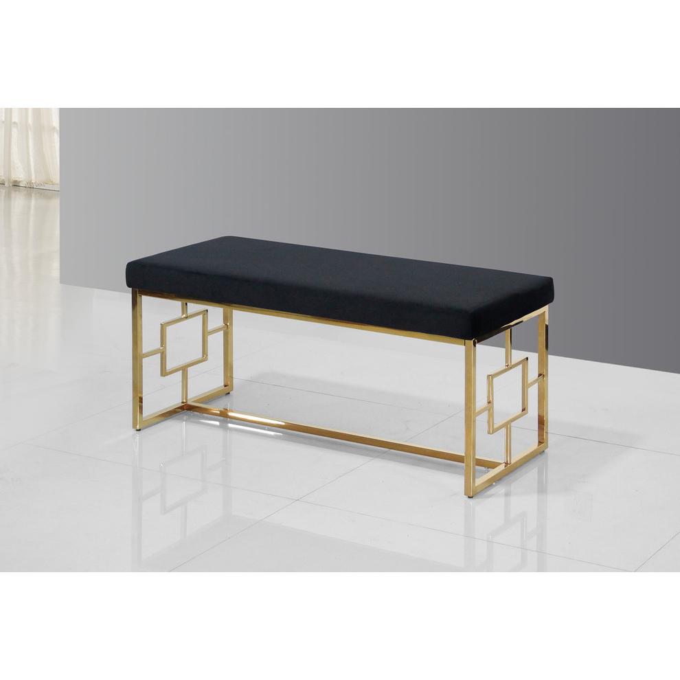 Black and Gold Stainless Steel Bench. Picture 2