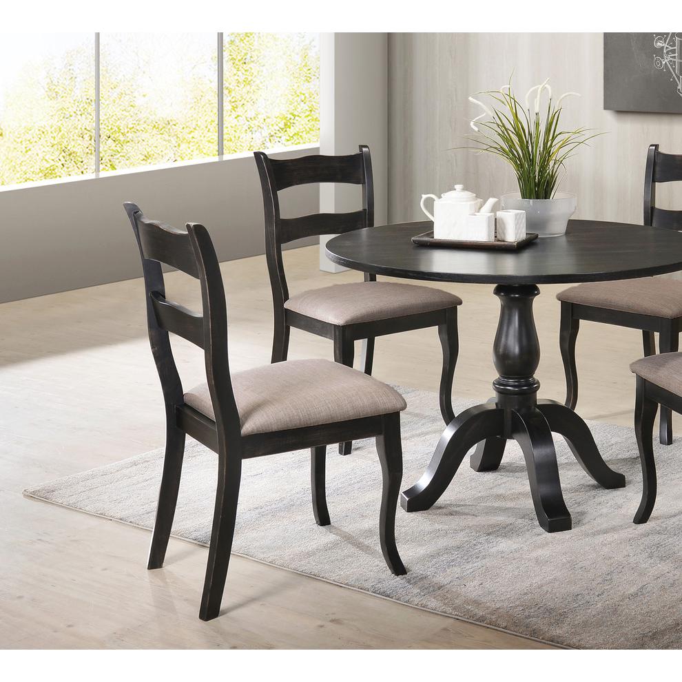 Best Master Bono 5-Piece Modern Solid Wood Dining Set in Black. Picture 5