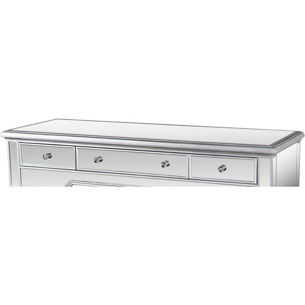 Best Master 3-Drawer Wood and Mirrored Console Table in Silver Brushed. Picture 4