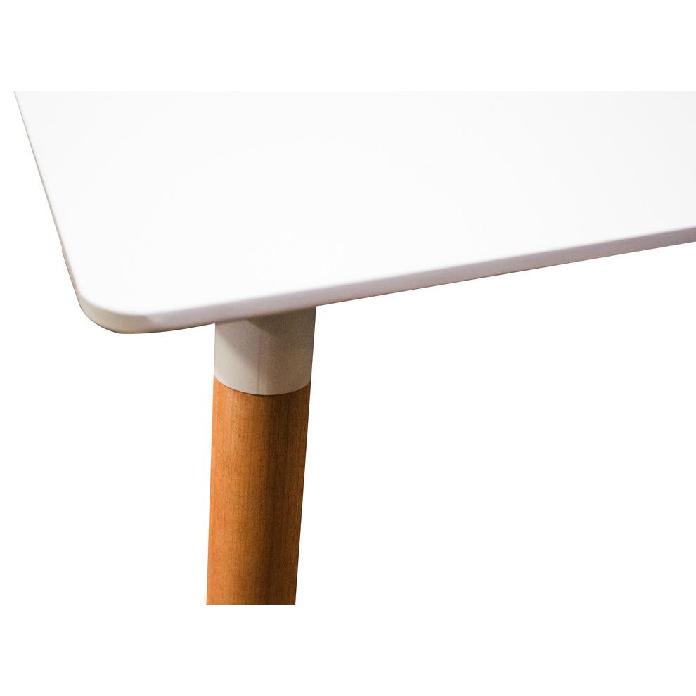 Best Master Mirage Modern Solid Wood Dining Table in White. Picture 2