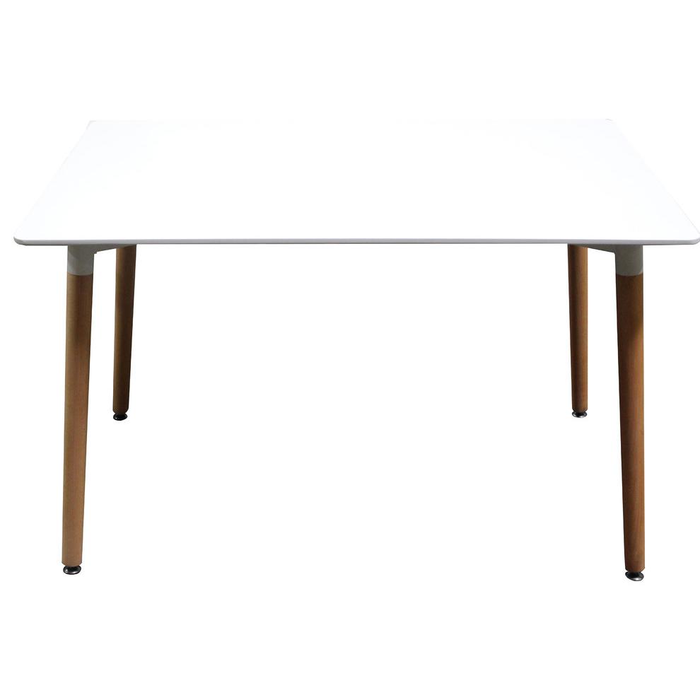 Best Master Mirage Modern Solid Wood Dining Table in White. Picture 3