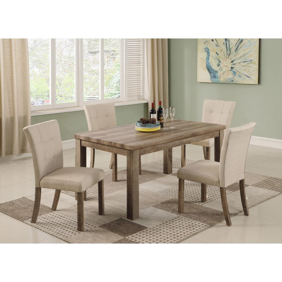 Light Gray With Beige Side Chairs, Set of 2. Picture 4