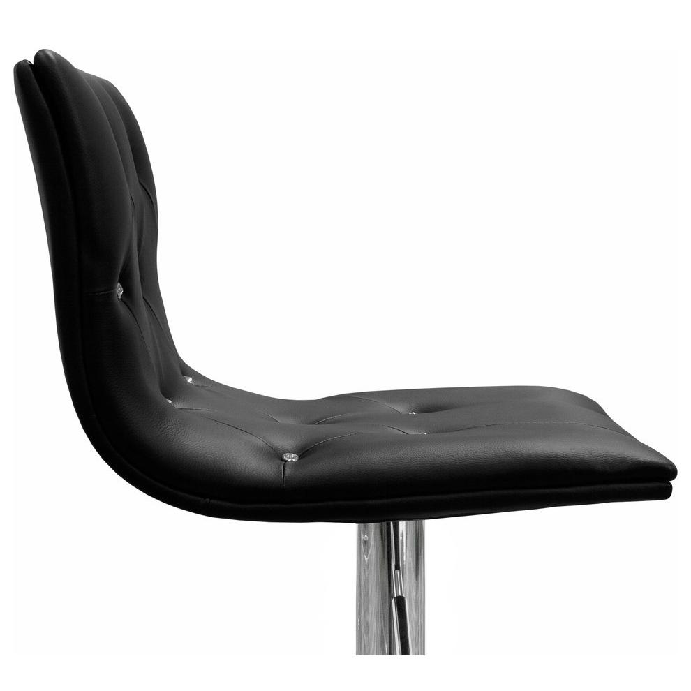 Best Master Modern Swivel Bar Stool With Crystal/Tufted Look in Black (Set of 2). Picture 3
