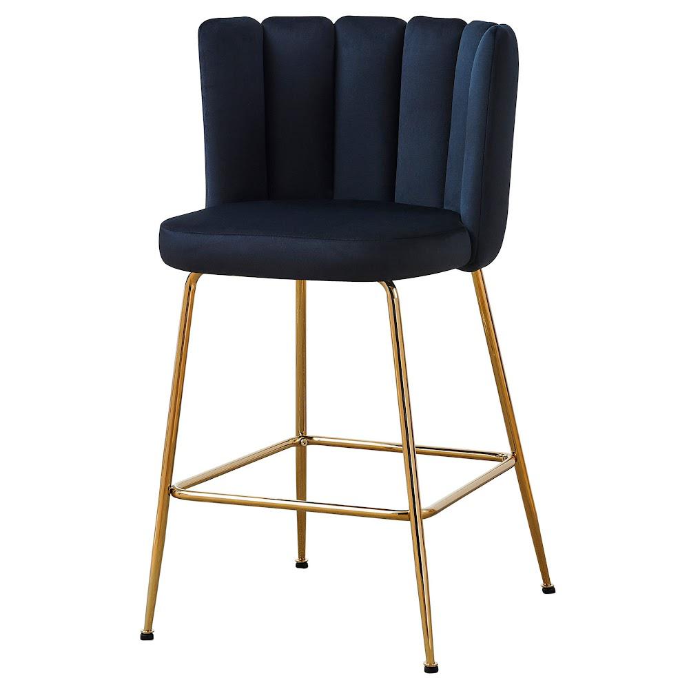 Omid Velour Dining Chair Black, Gold Leg (Set of 2). Picture 8