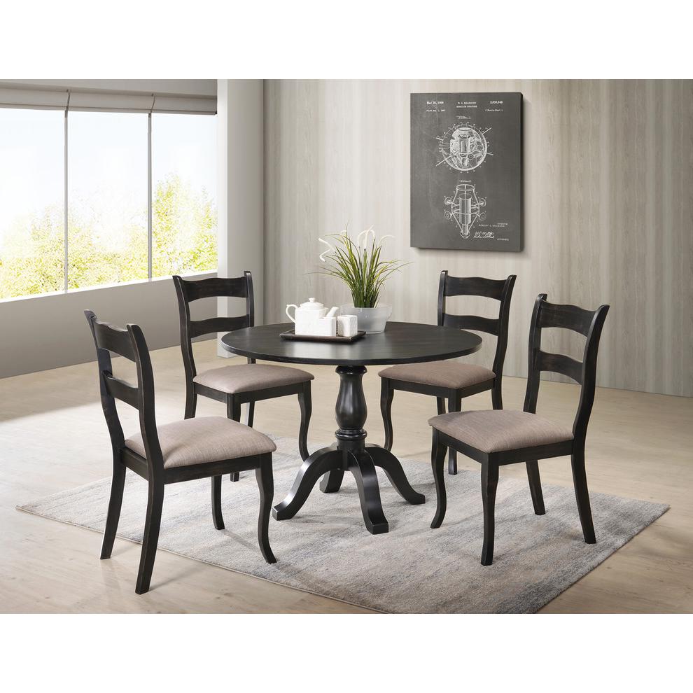 Alice Transitional Dining Side Chair, Black. Picture 4