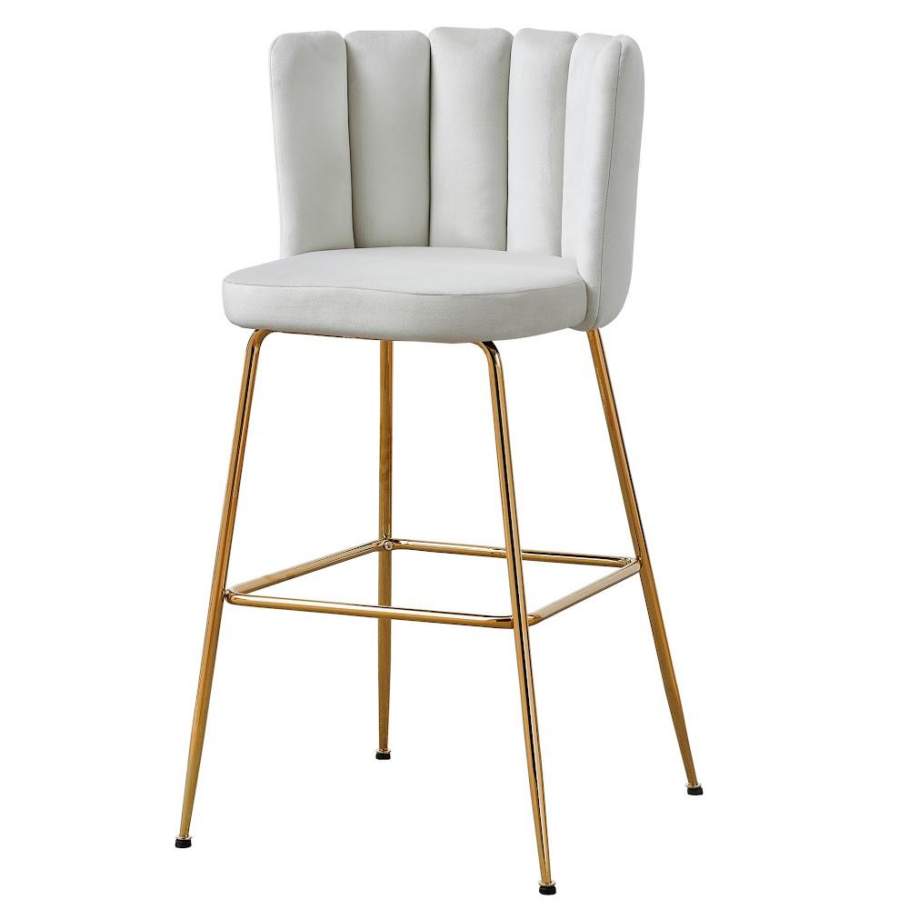 Omid Velour Dining Chair Cream, Gold Leg (Set of 2). Picture 6