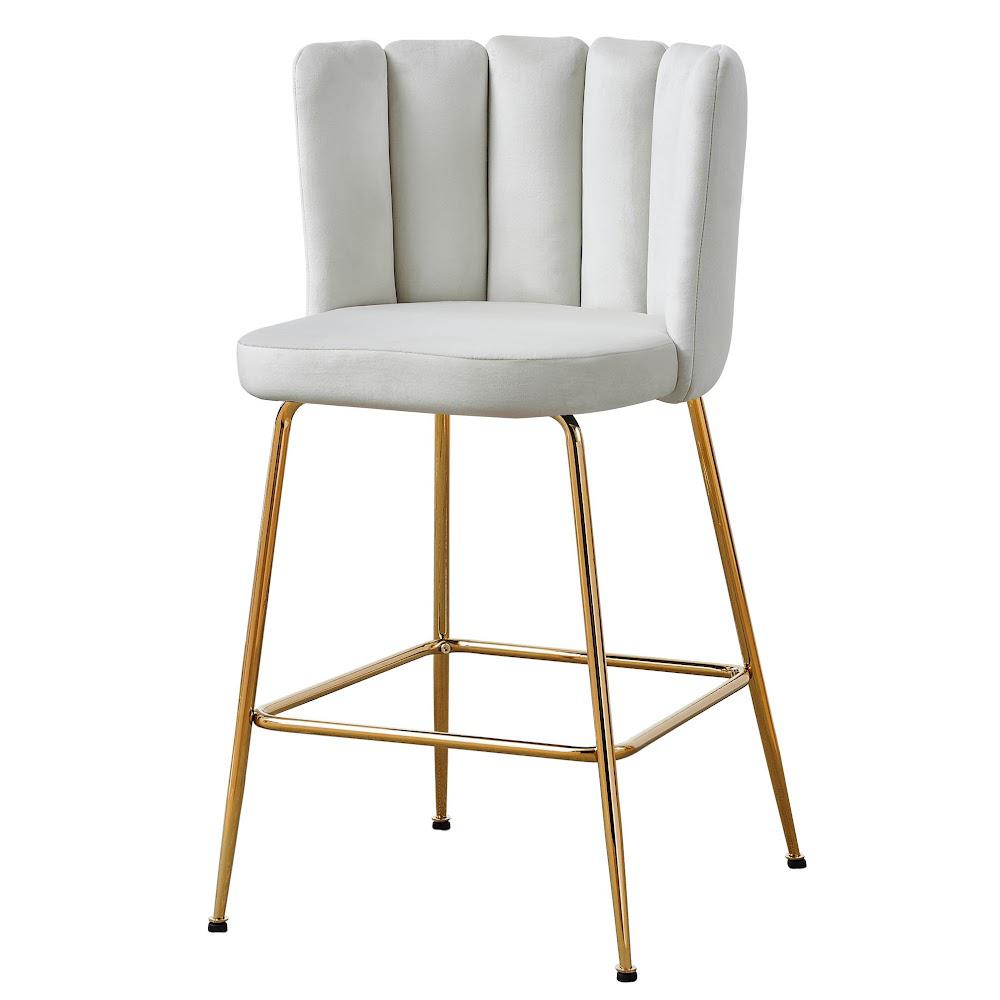 Omid Velour Dining Chair Cream, Gold Leg (Set of 2). Picture 8