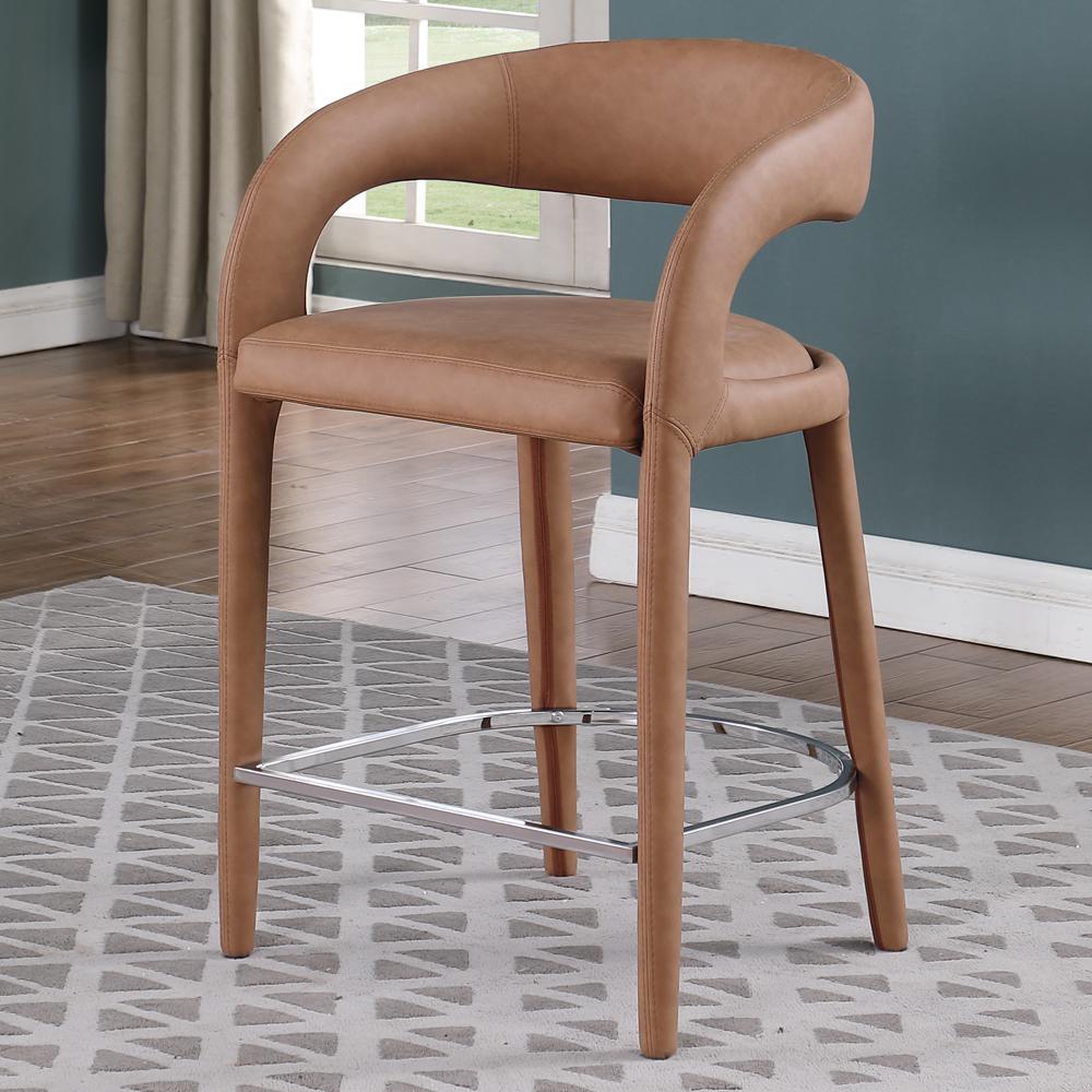 Marcus Brown PU Leather Counter Height Stool, Set of 1. Picture 5