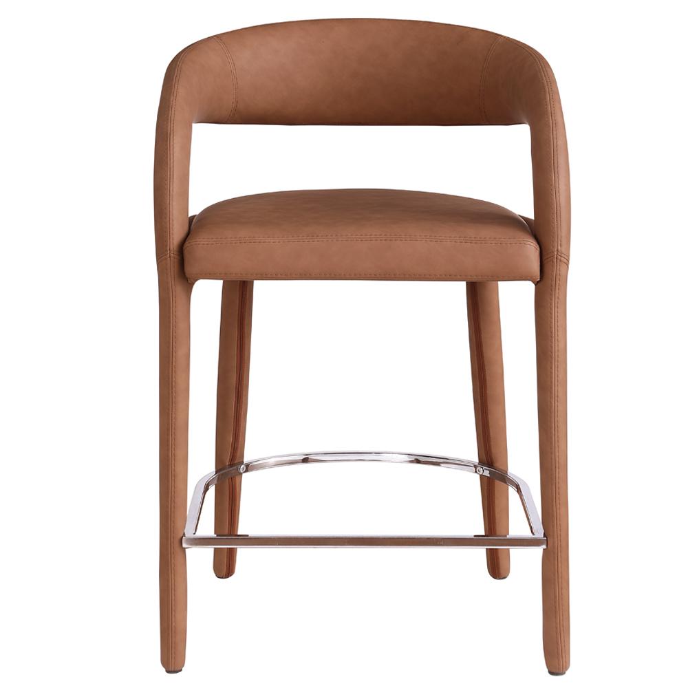 Marcus Cognac PU Leather Counter Height Stool, Set of 1. Picture 2