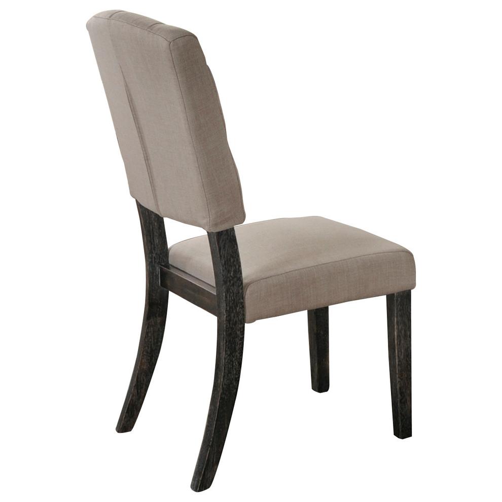 Best Master Katrina Fabric Upholstered Dining Chair in Weathered Gray (Set of 2). Picture 2