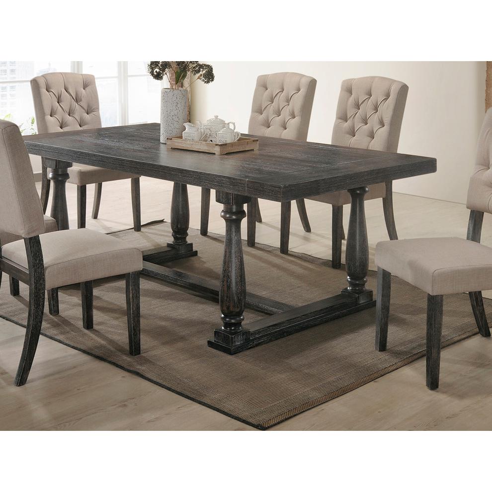 Katrina Weathered Gray Rectangular Dining Table. Picture 3